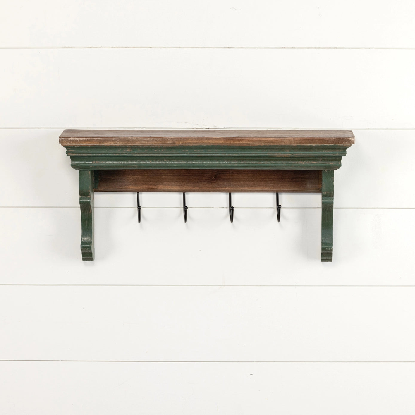 Primitive Shelf with Hooks