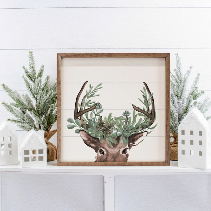 Watercolor Christmas Deer | Wall Art