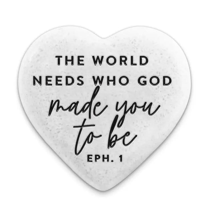 Who God Made You To Be | Scripture Stone Heart