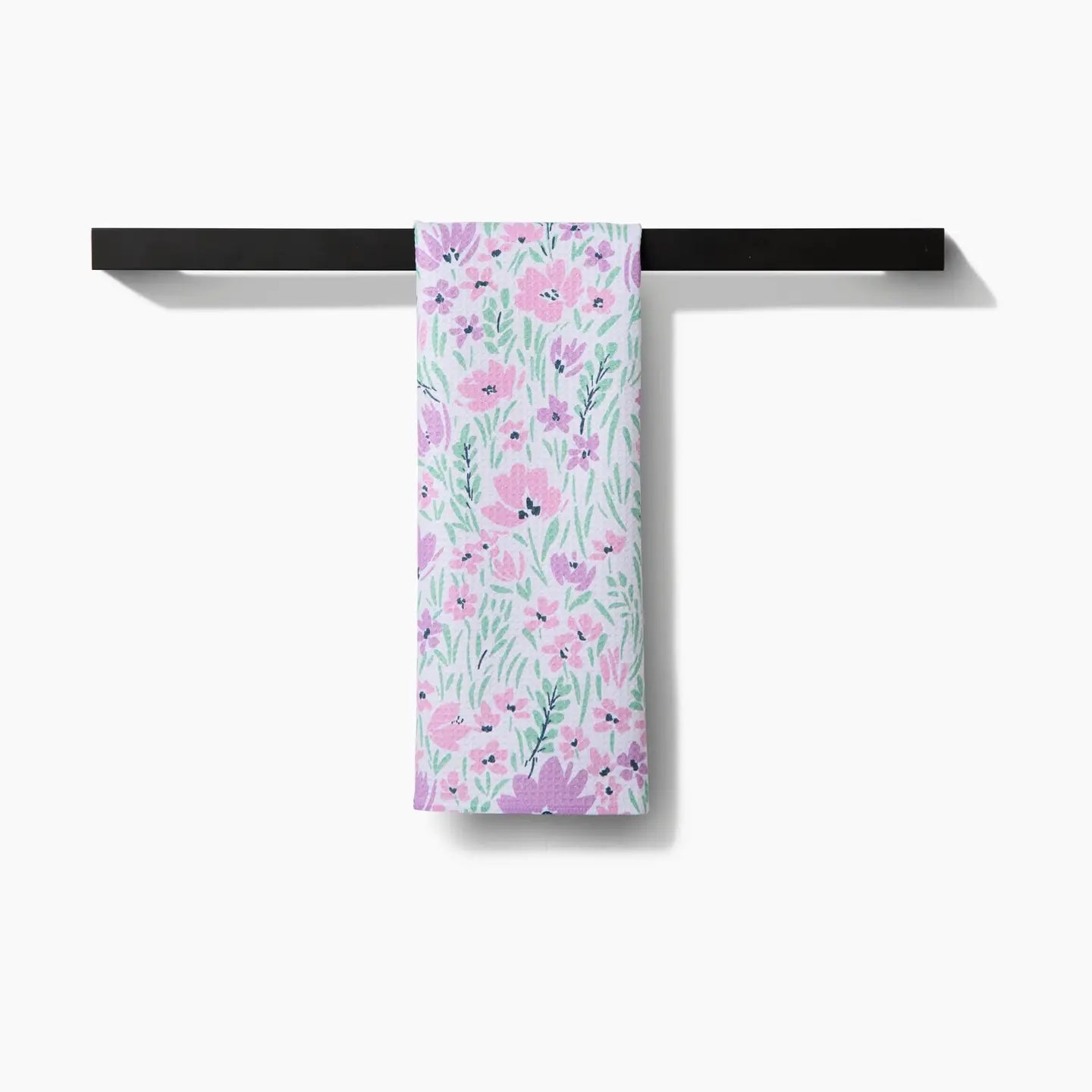 Geometry Kitchen Tea Towel | Purple Spring Blooms