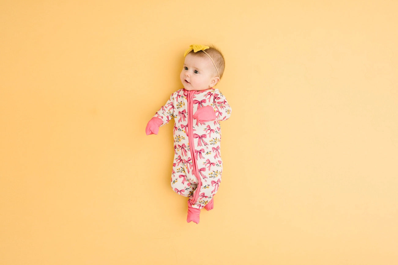 Bows & Blooms | Bamboo Zippy Footie Sleeper