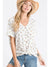 Ivory Floral Button Front Top