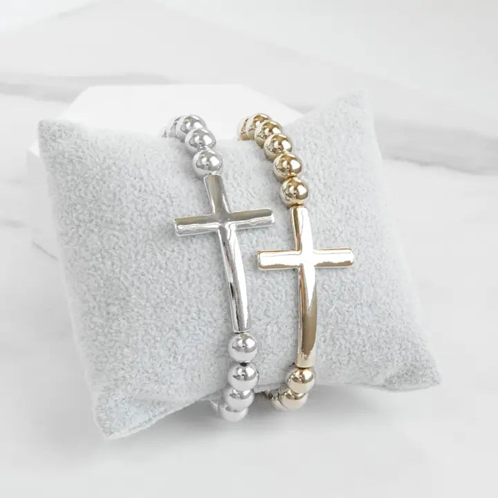 Cross Bracelet | Silver or Gold