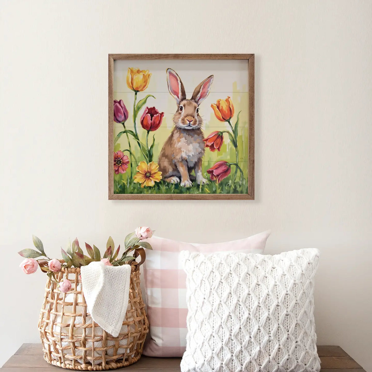 Bunny in Tulips | Wall Art