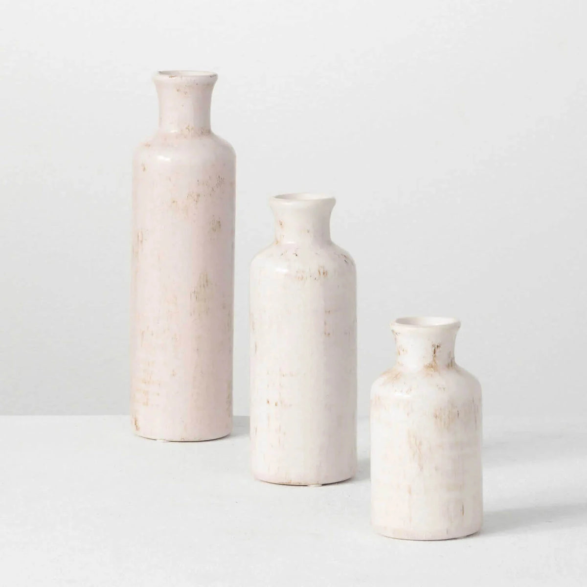 Cream Crackle Bottle Vase | 5-7&quot;