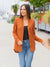 Waffle Knit Button Up Cardigan | Pumpkin