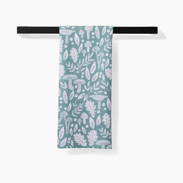 Geometry Kitchen Tea Towel | Mushrooms and Leaves