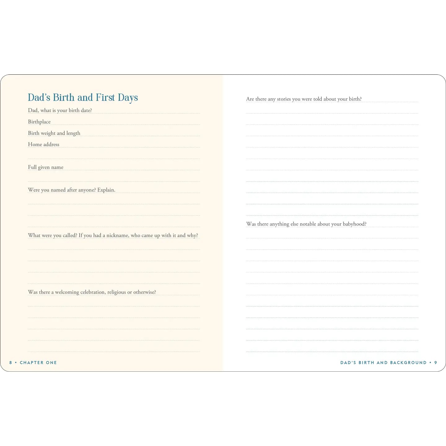 Dad's Story | Keepsake Memory Journal