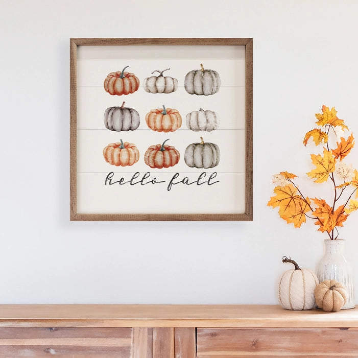Hello Fall Pumpkins  | Wall Art