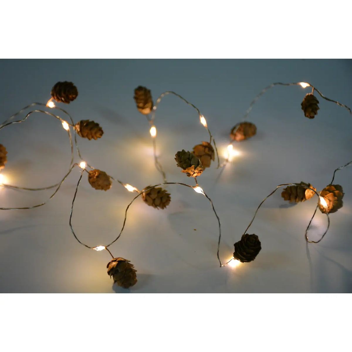 Pinecone LED String Lights | Battery-Operated | 5&#39;