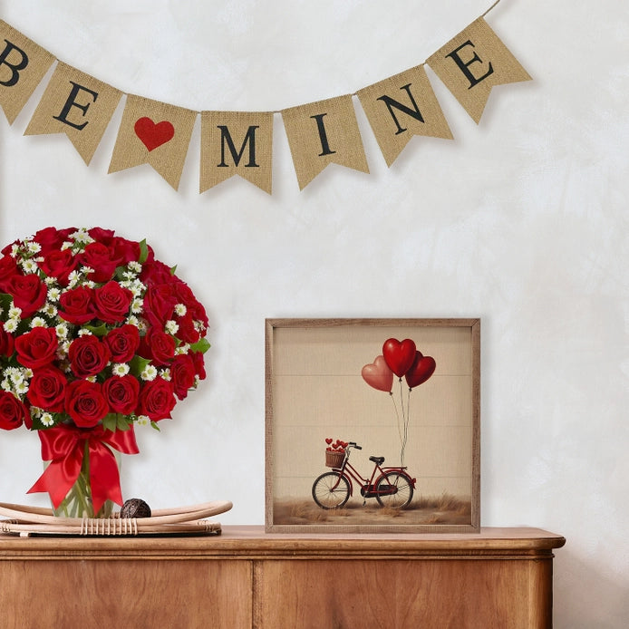 Red Valentine&#39;s Heart Bike | Wall Art