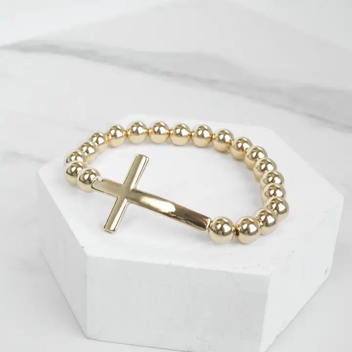 Cross Bracelet | Silver or Gold