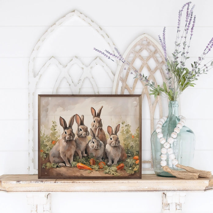 Carrot Field Bunnies | Wall Art