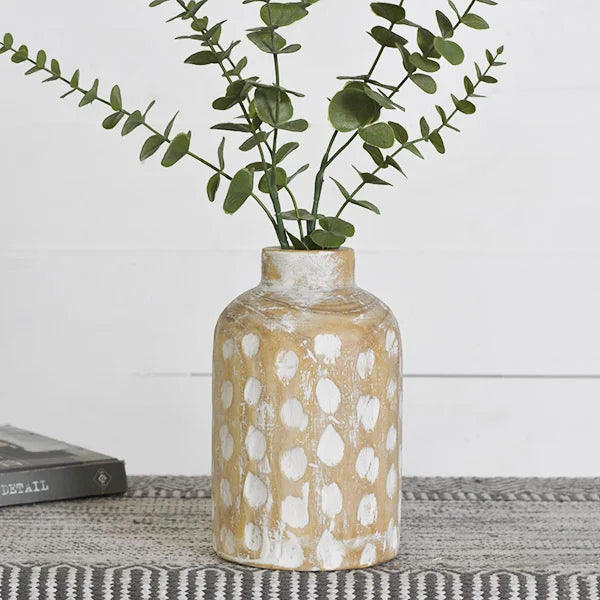 Wood Dots Vase | 9&quot;