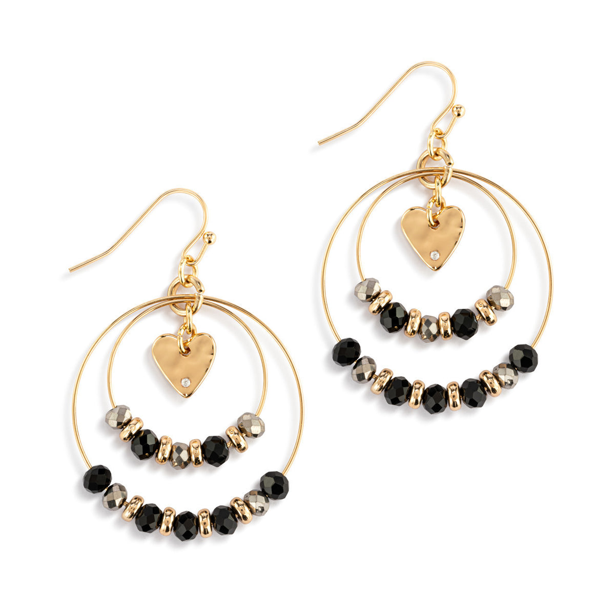 Your Journey Beaded Love Earrings | Black