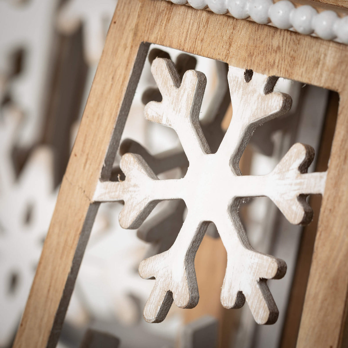 Wood Snowflake Lantern