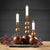 Gold & Wood Orb Taper Candle Holders