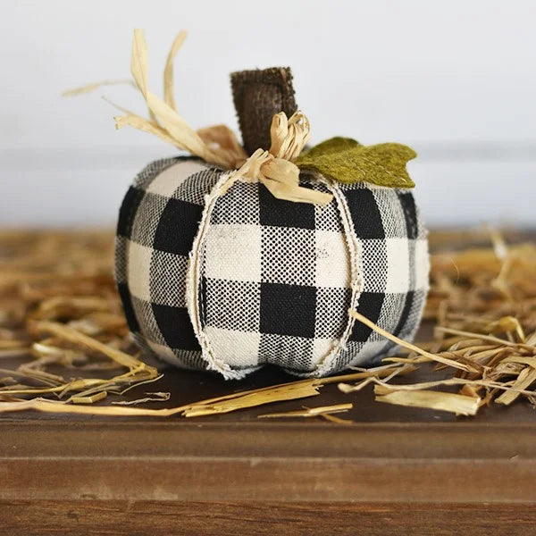 Black Checked Pumpkin | Fabric | 4.5&quot;