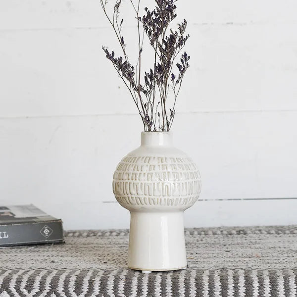 White Check Vase | 6-7.75&quot;