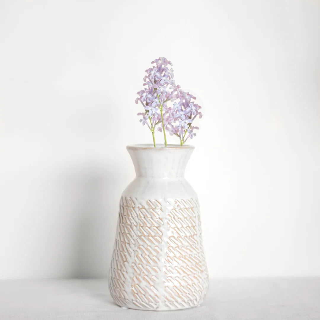 Artisan Ridged Patterned Vase | 6-9.5&quot;