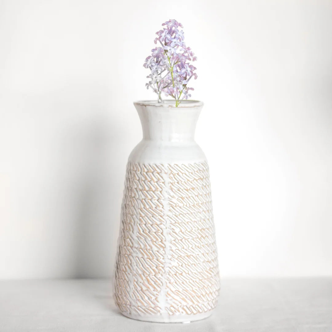 Artisan Ridged Patterned Vase | 6-9.5&quot;