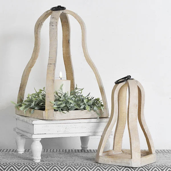 Open Air Wood Cloches | White Wash