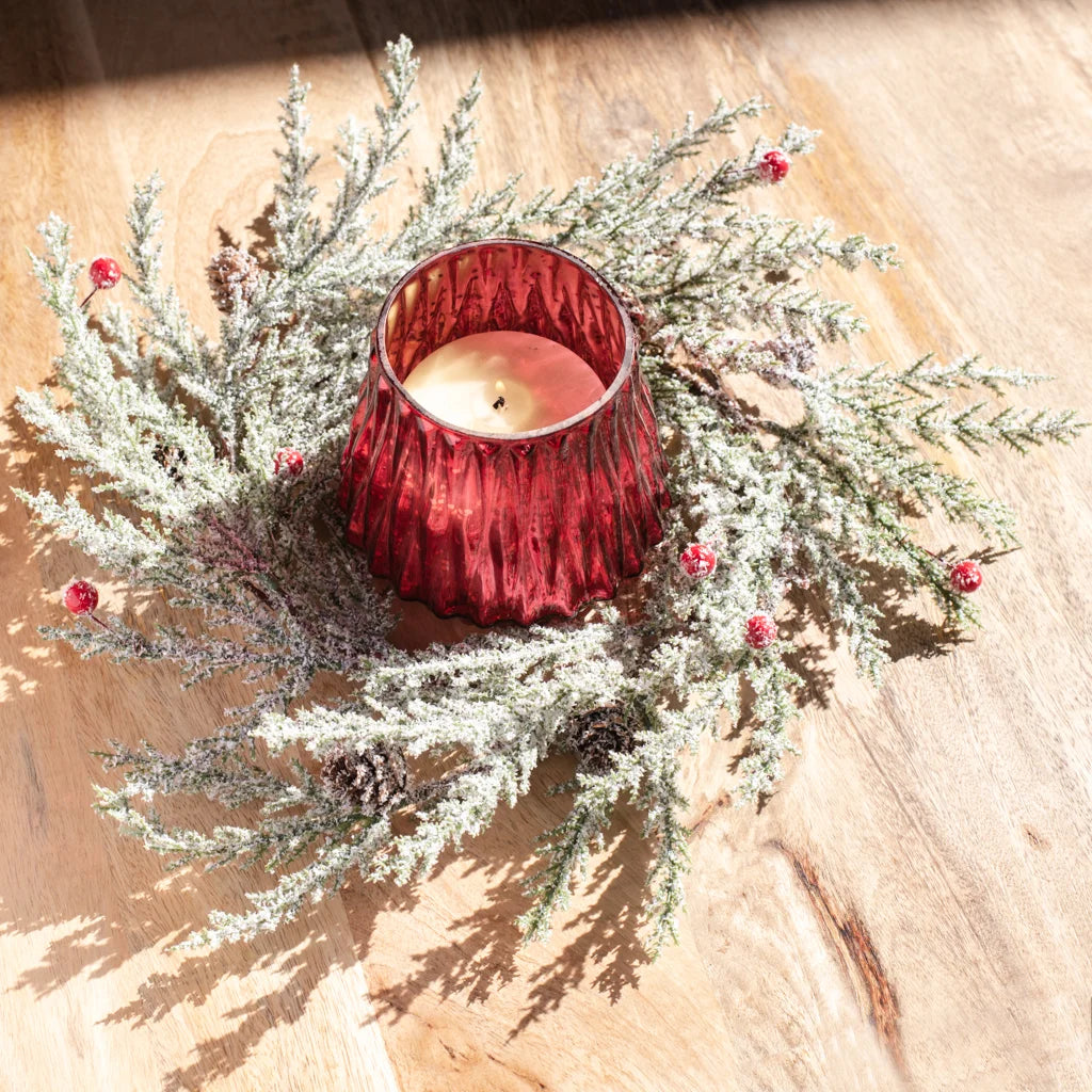 Frosted Pine &amp; Berry Ring | 14&quot;