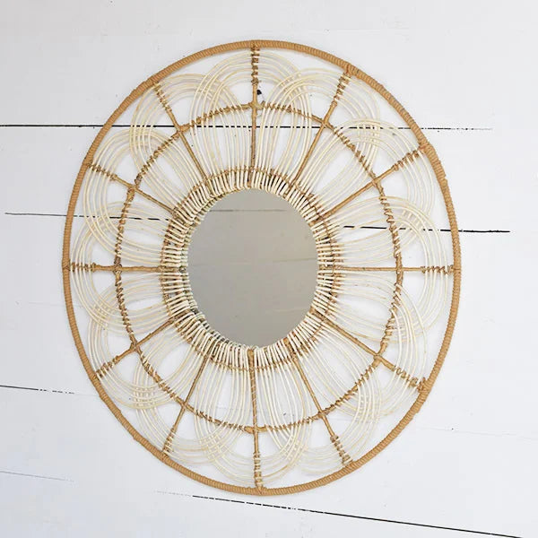 Bamboo Flower Wall Mirror | 26.5”