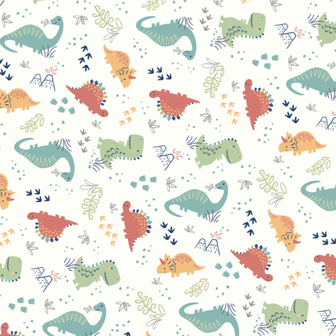 Pebblesaurus Dinosaur | Cotton Muslin Swaddle Blanket