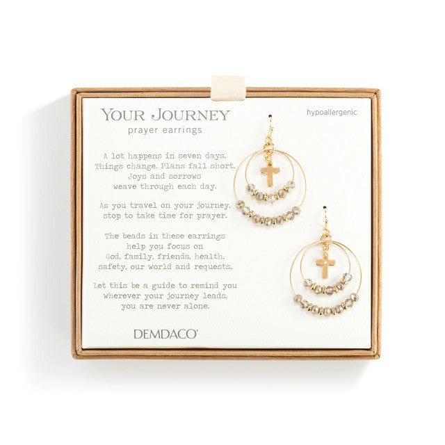 Your Journey Beaded Prayer Earrings | Gray