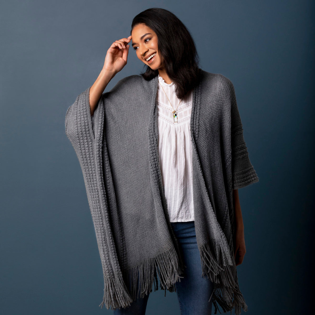 Knit Shawl | Charcoal