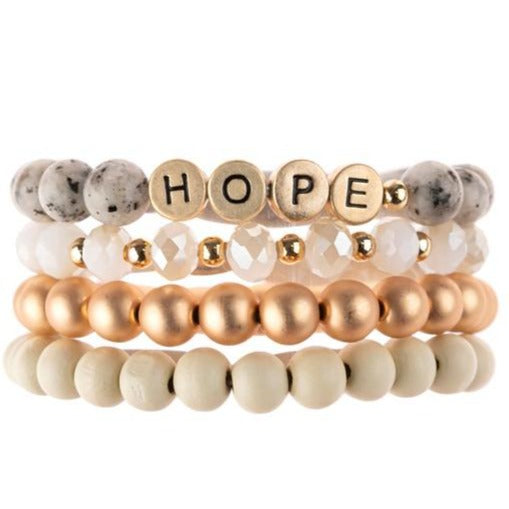 Hope | Bead Stack Bracelet | Ivory