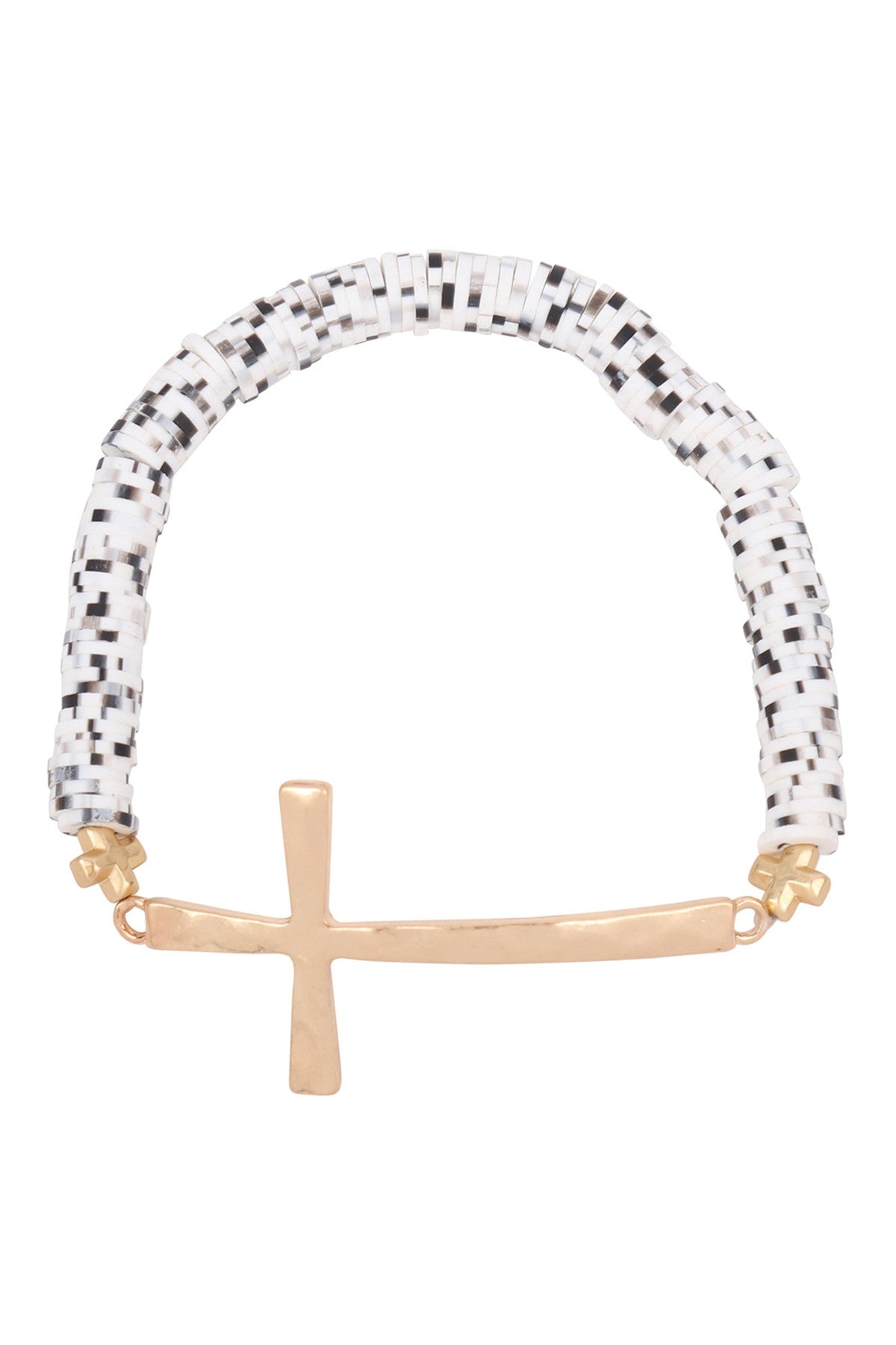 Heishi Beaded Cross Bracelet
