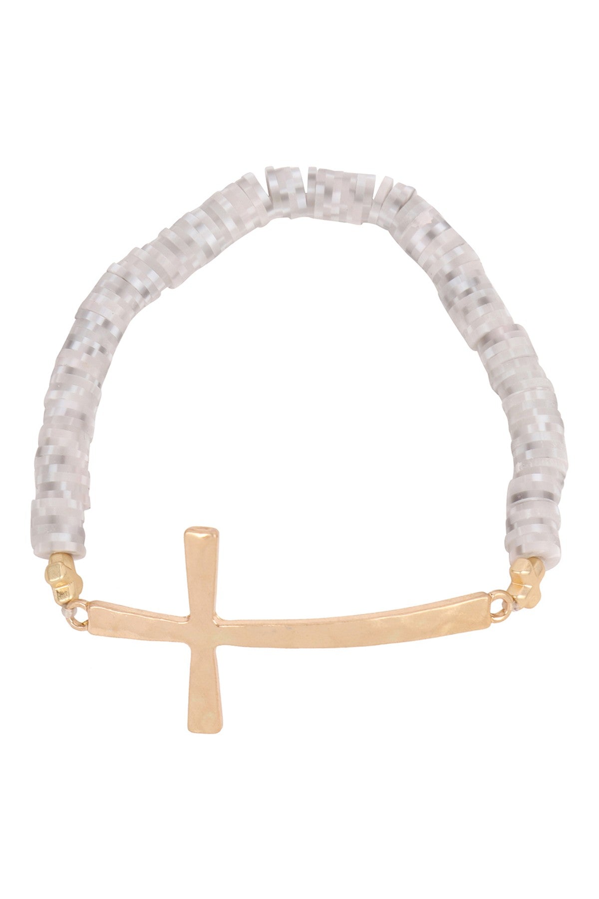Heishi Beaded Cross Bracelet