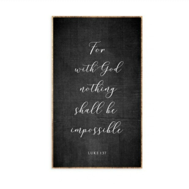 With God Nothing Shall Be Impossible | Framed Wall Art