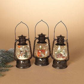 Winter Lantern Spinning Snow Globe | Battery Operated