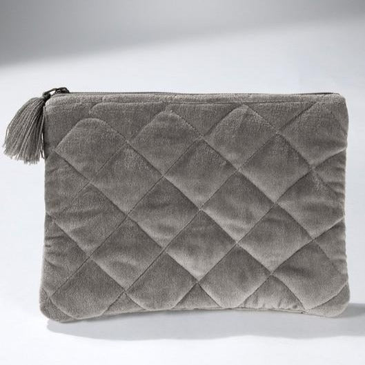 Velvet, Metallic Quilted Pouch - The Vintage Garden