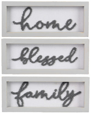 Wood Framed Texture Knit Wall Sign