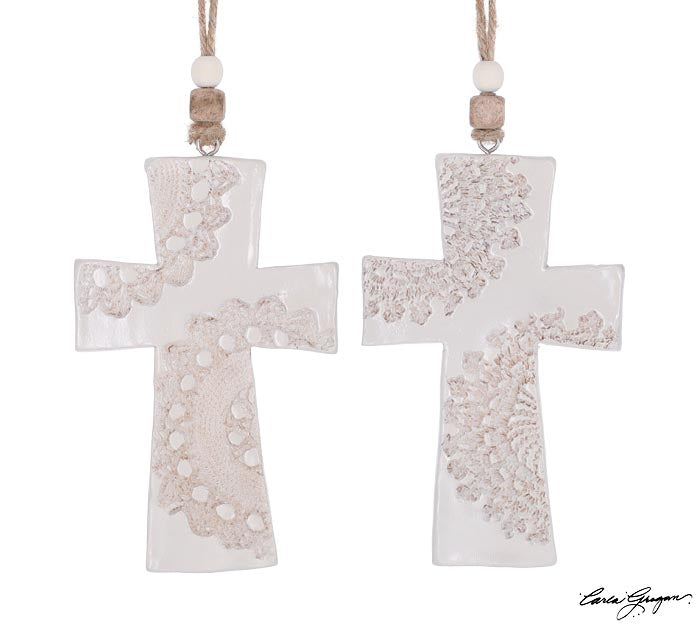 Lacey Beaded Cross | Hanger
