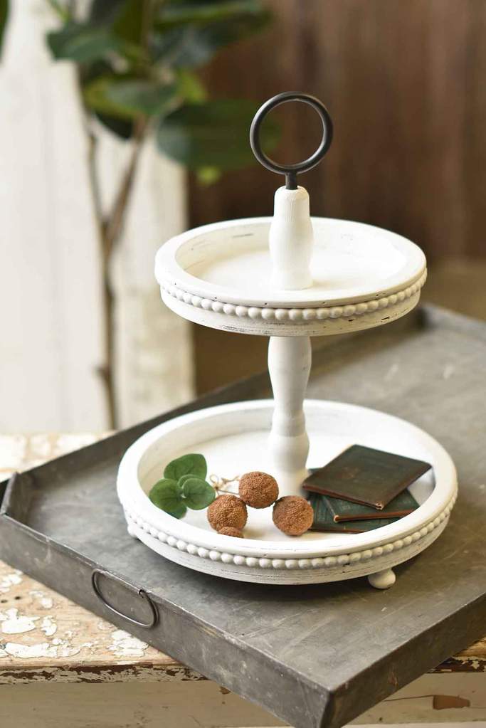 Two Tiered Pedestal | Farmhouse White