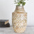 Carved Wood Dots Vase | 10"