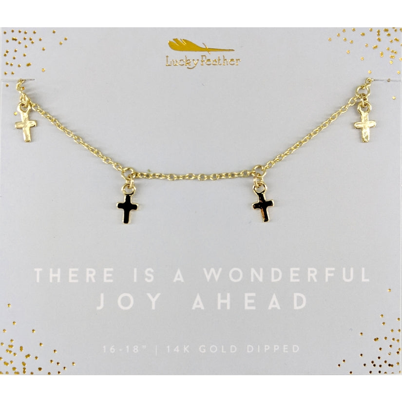 Cross Dangle Necklace | Gold or Silver