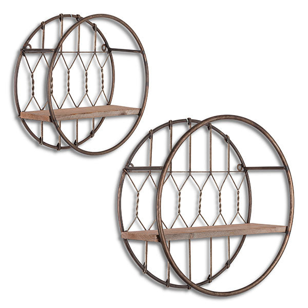 Wire Back Round Wall Shelf