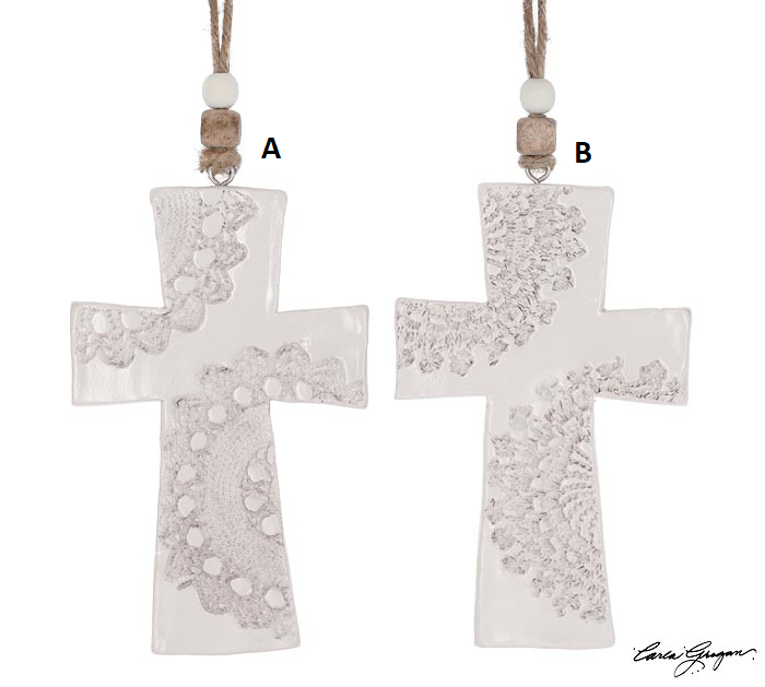 Lacey Beaded Cross | Hanger