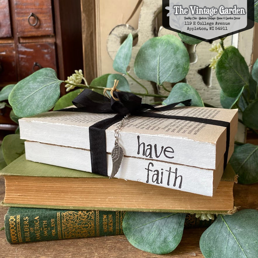 Have Faith | Handstamped Book Stack