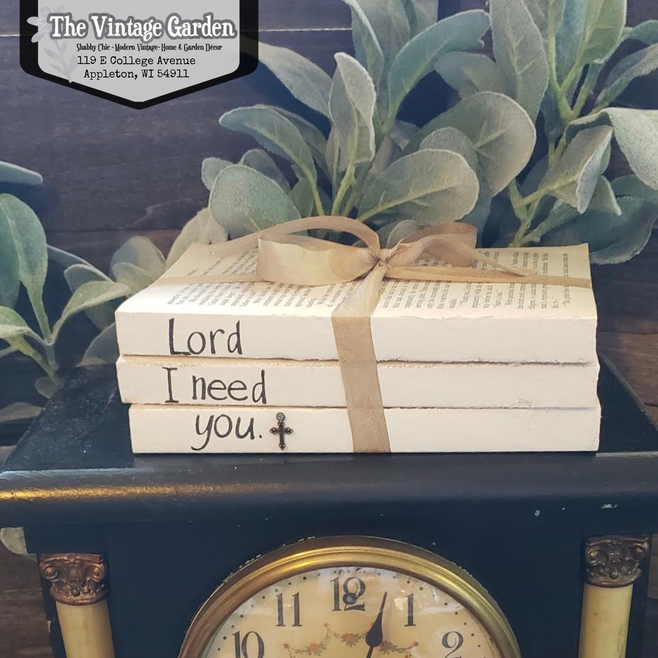 Lord I Need You | Handstamped Book Stack