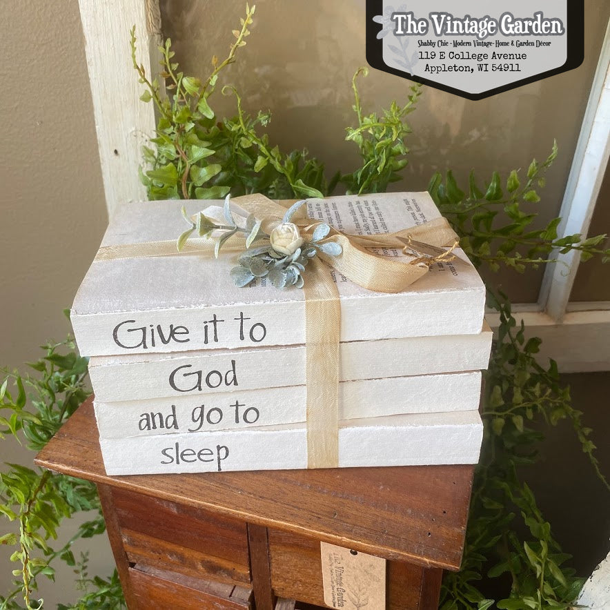 Give it to God | Handstamped Book Stack