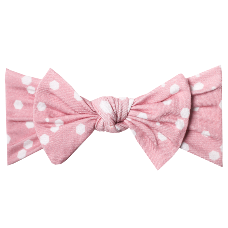 Lucy Pink Dots Bow Headband