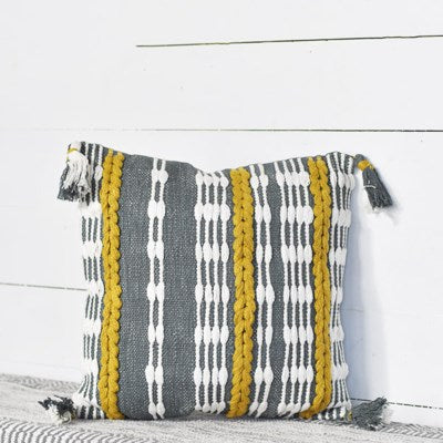 Pillow | Mustard &amp; Grey Striped