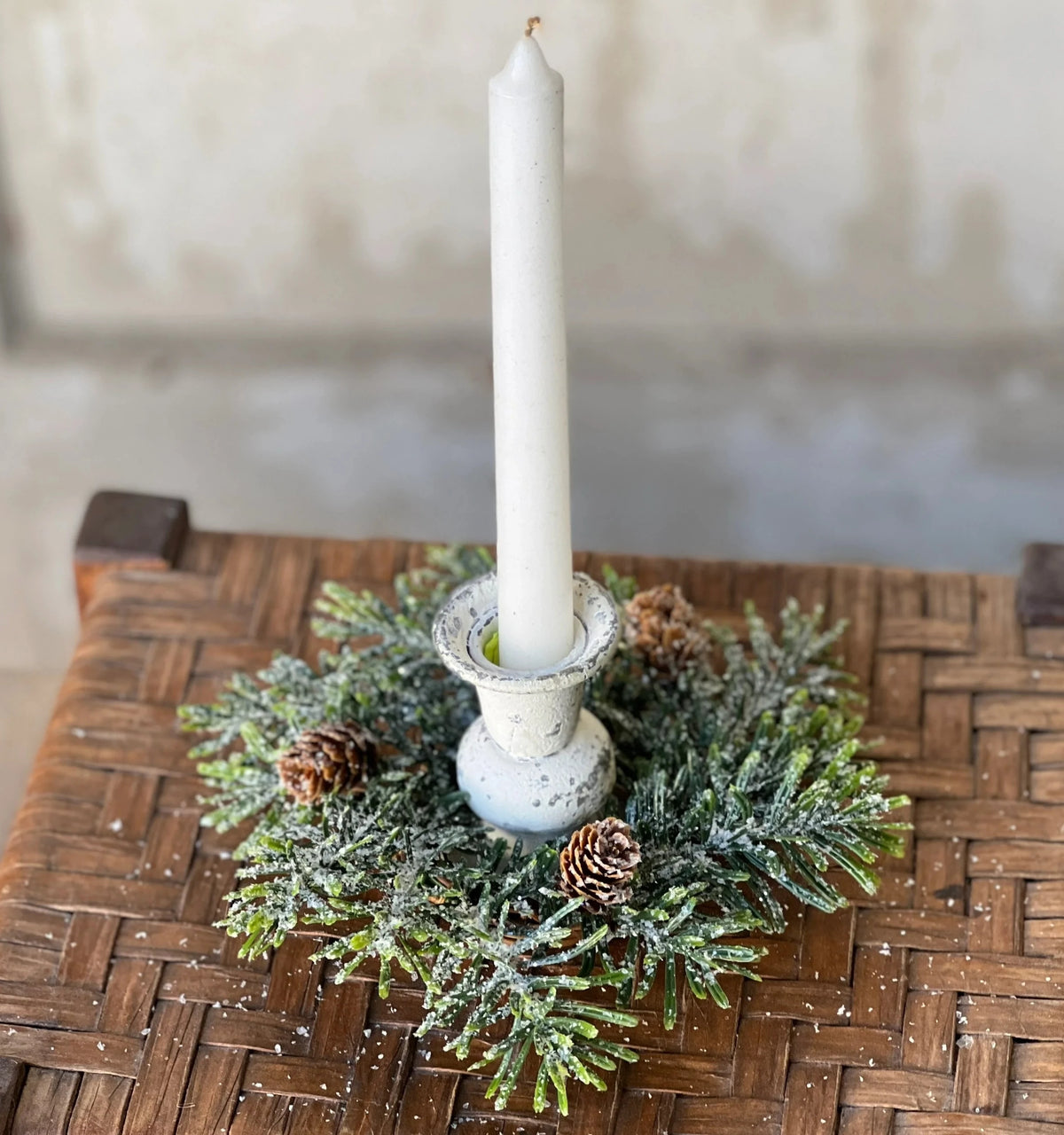 Snowshoe Hemlock Candle Ring | 7&quot;